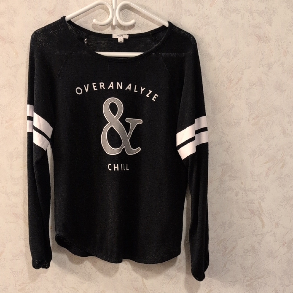 Ardene Black Graphic Long Sleeve Top